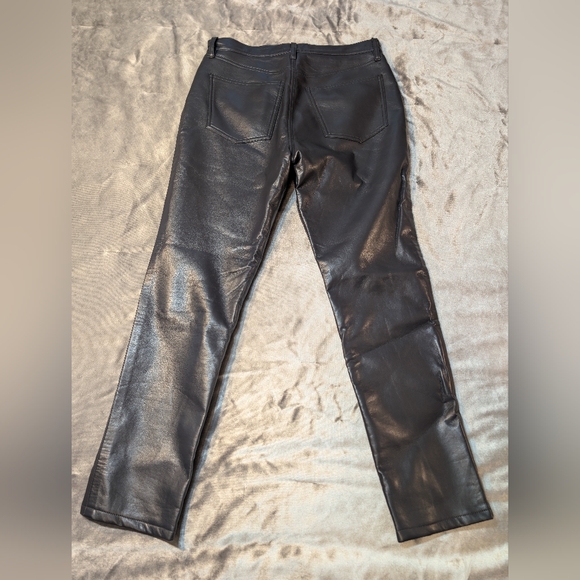 Agolde Recycled Leather Pants Womens 29 90s Pinch High Waist Charcoal Grey - Picture 2 of 11